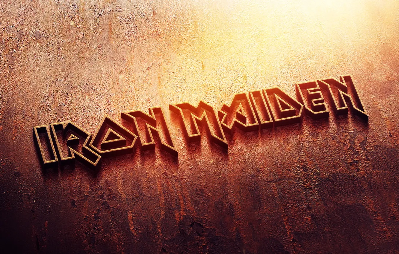 Photo wallpaper metal, logo, rust, logo, iron, iron maiden, heavy metal