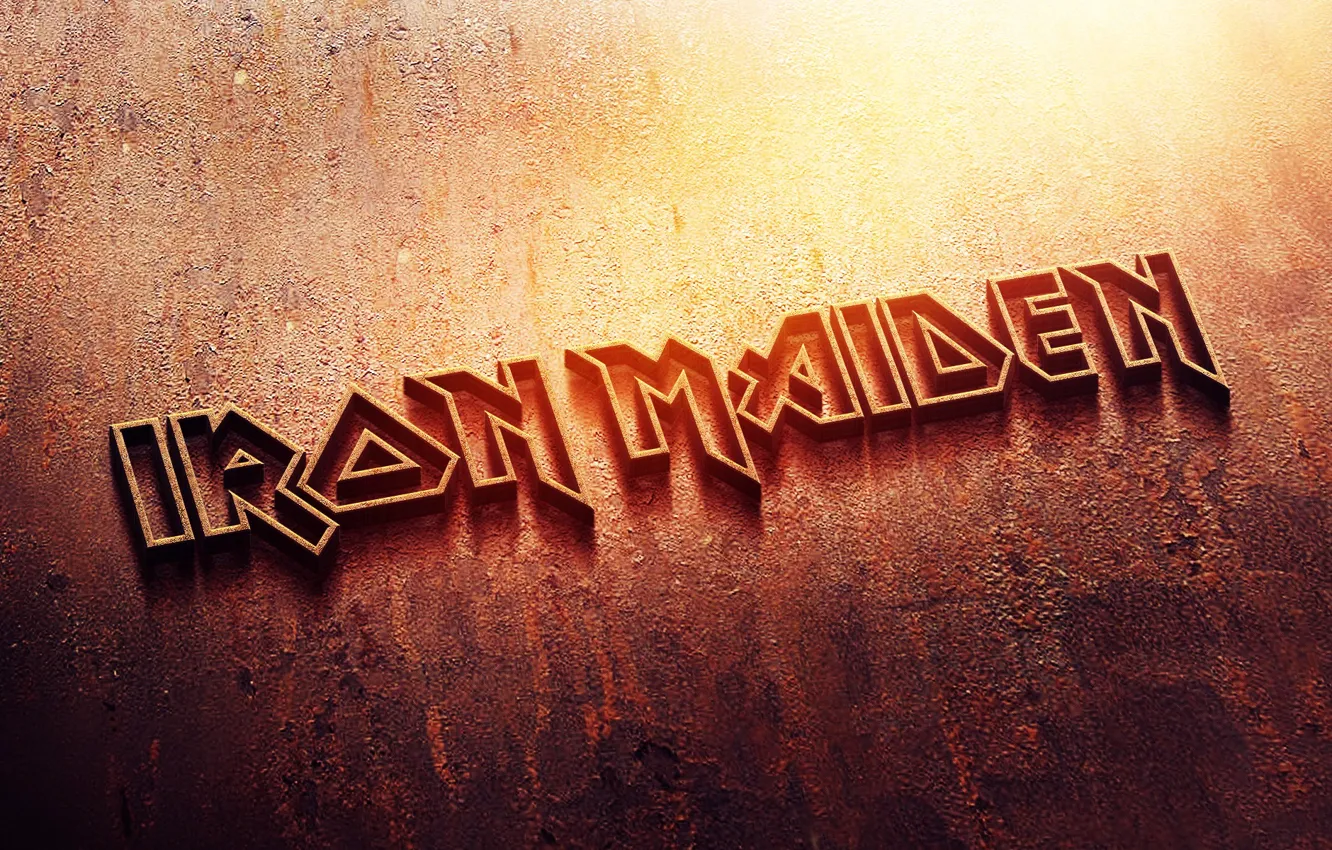 Photo wallpaper metal, logo, rust, logo, iron, heavy metal, Iron Maiden