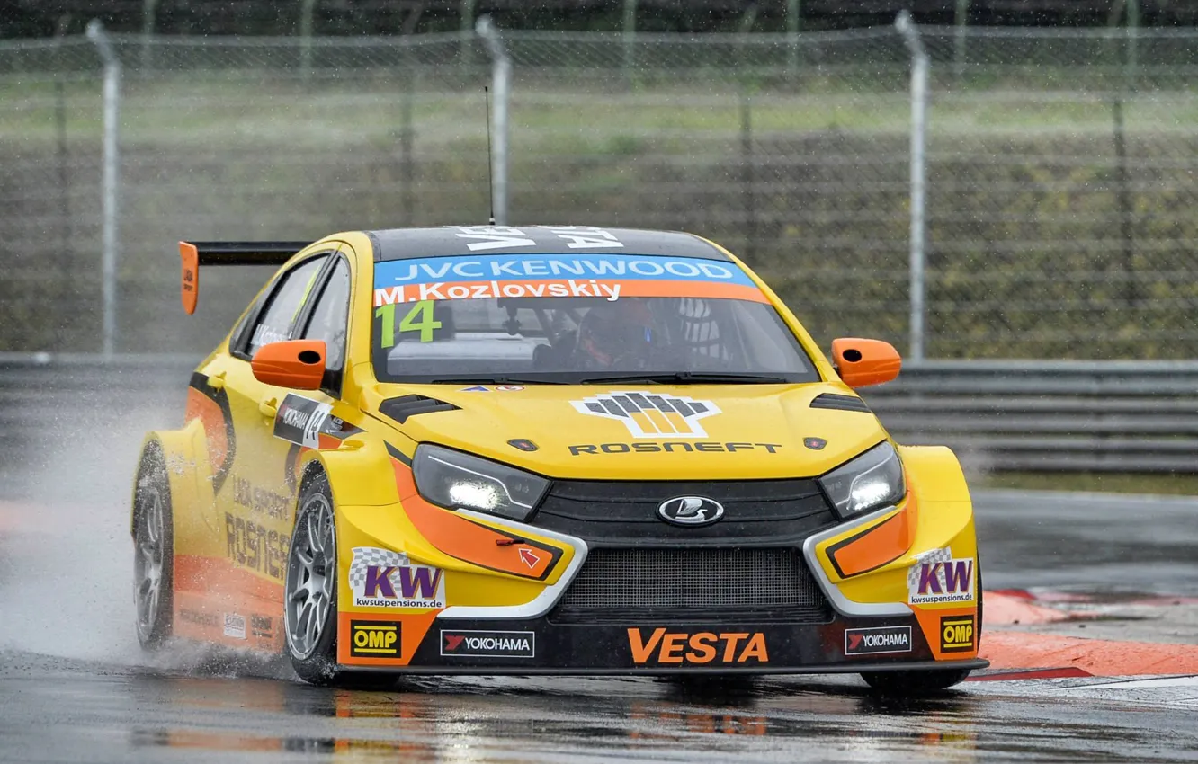 Photo wallpaper Lada, WTCC, damp, Vesta, Kozlovskiy Mikhail