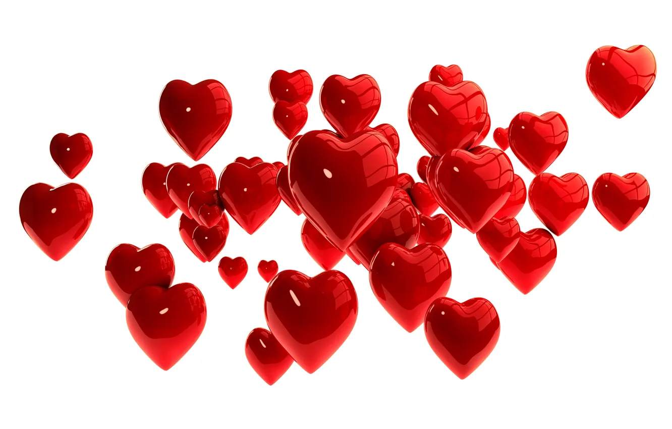 Photo wallpaper hearts, red, hearts