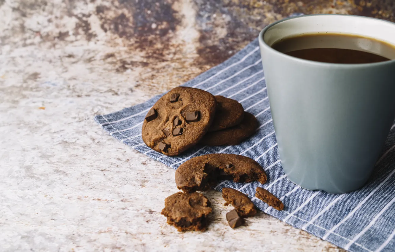 Photo wallpaper coffee, chocolate, cookies, coffee, cookies