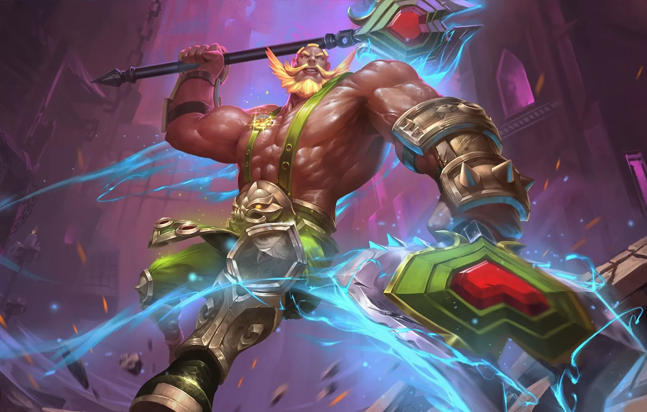 Photo wallpaper the game, man, torso, swing, muscles, King of Glory, The king of glory