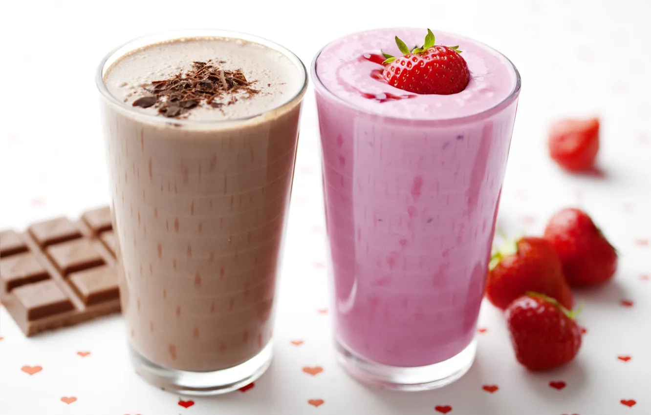 Photo wallpaper chocolate, strawberry, cocktail