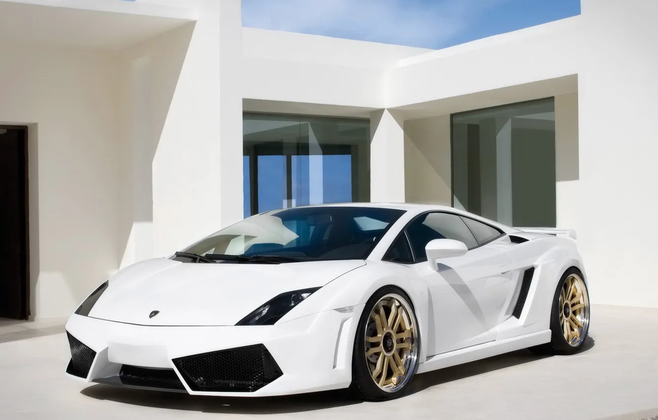 Photo wallpaper Lamborghini, House, White