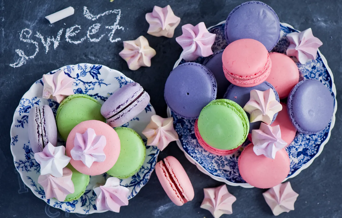 Photo wallpaper cookies, sweets, colorful, dessert, Anna Verdina, meringue, meringue, macaron