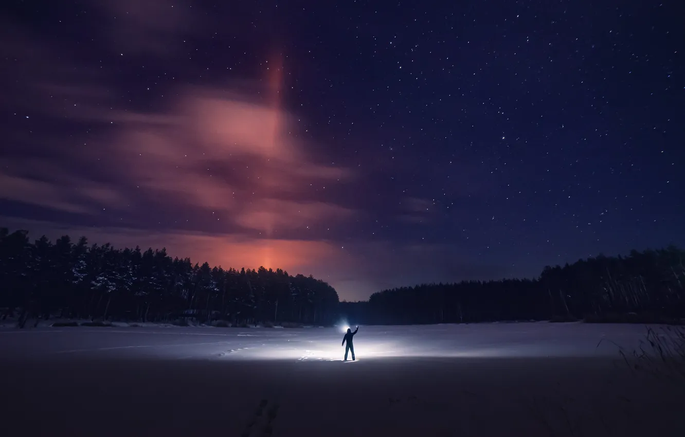 Photo wallpaper winter, the sky, night, silence, Alexander Chorny