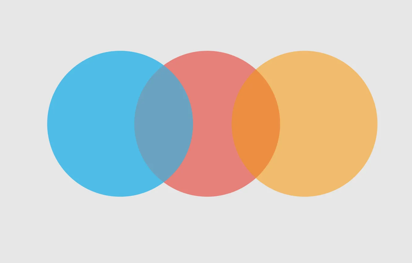 Photo wallpaper Colored, Circles, Circles, Colored, Crossing, Three circles