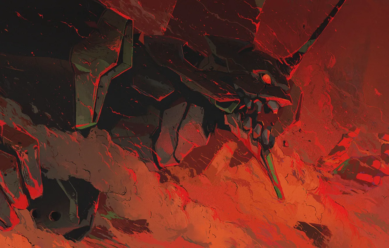 Photo wallpaper robot, Eva, Creek, Evangelion