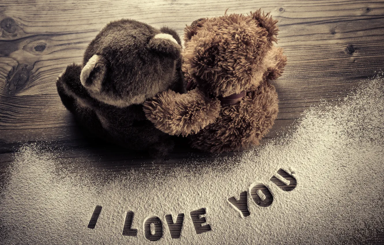 Photo wallpaper love, bear, love, toy, bear, heart, romantic, sweet