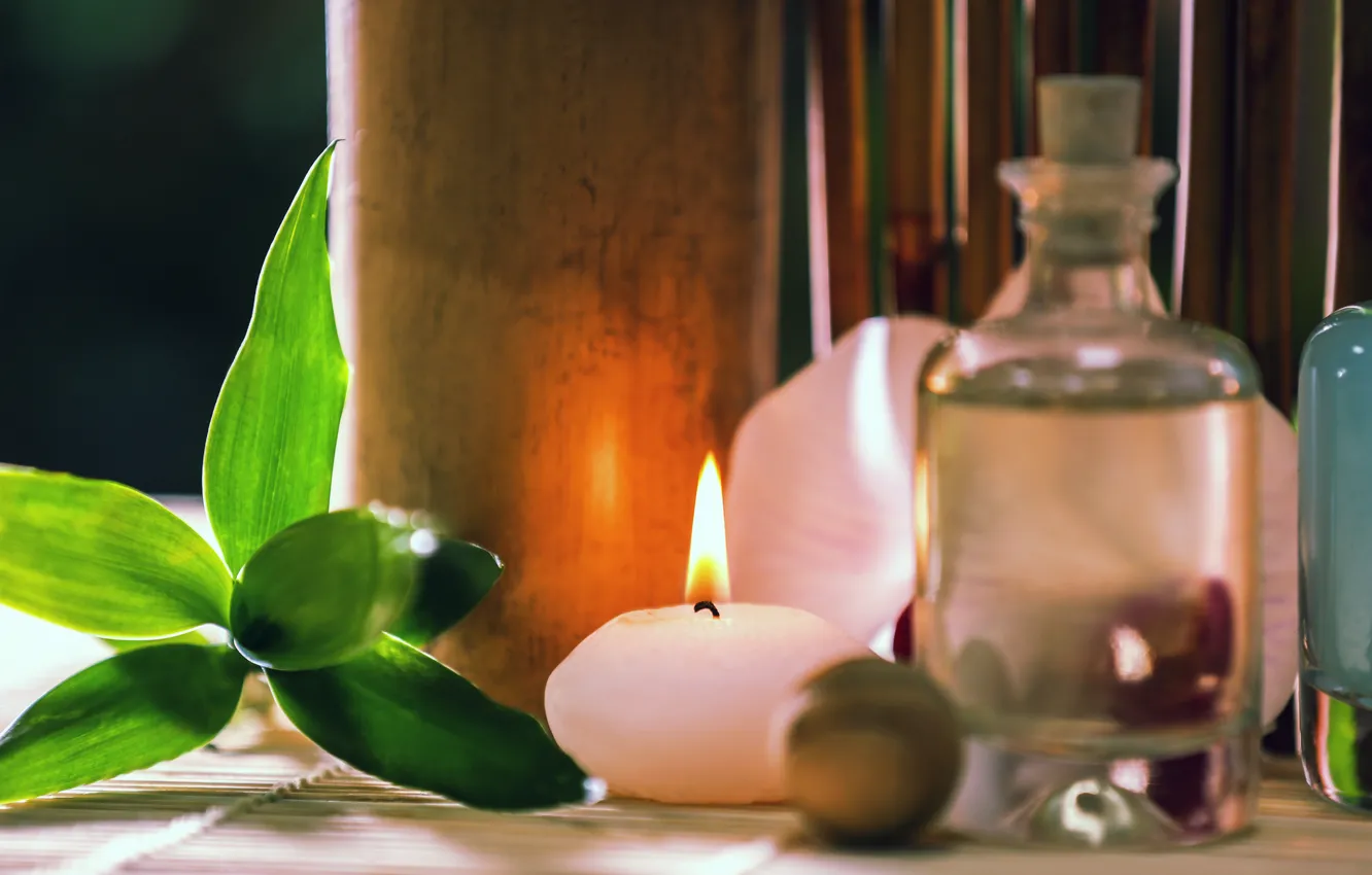 Photo wallpaper oil, candles, Spa