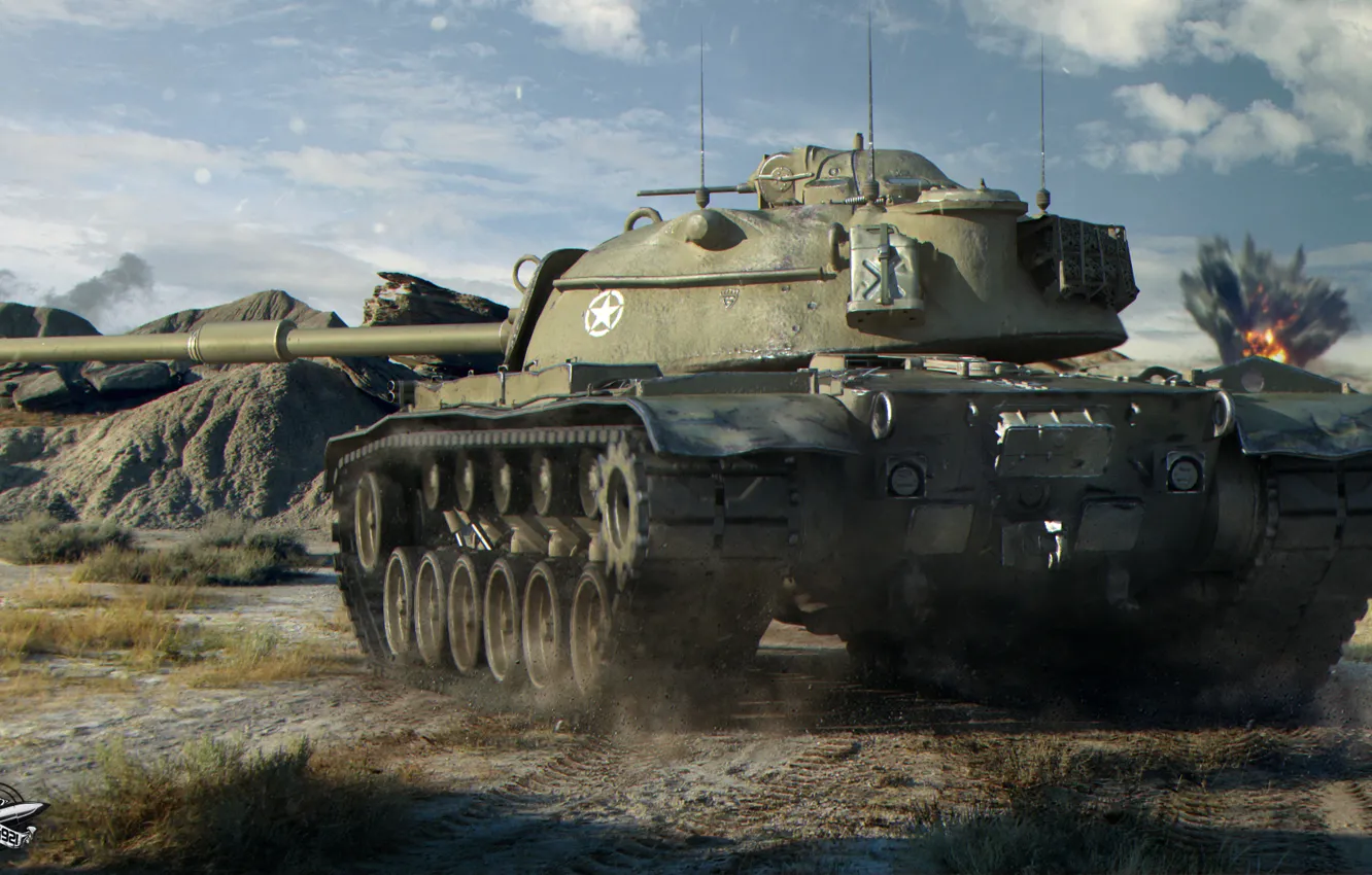 Photo wallpaper tank, American, average, World of Tanks, M48A1 Patton