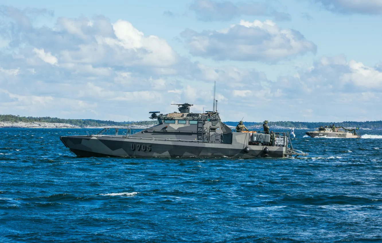 Photo wallpaper anti-sabotage boat, Jehu, Finnish Navy