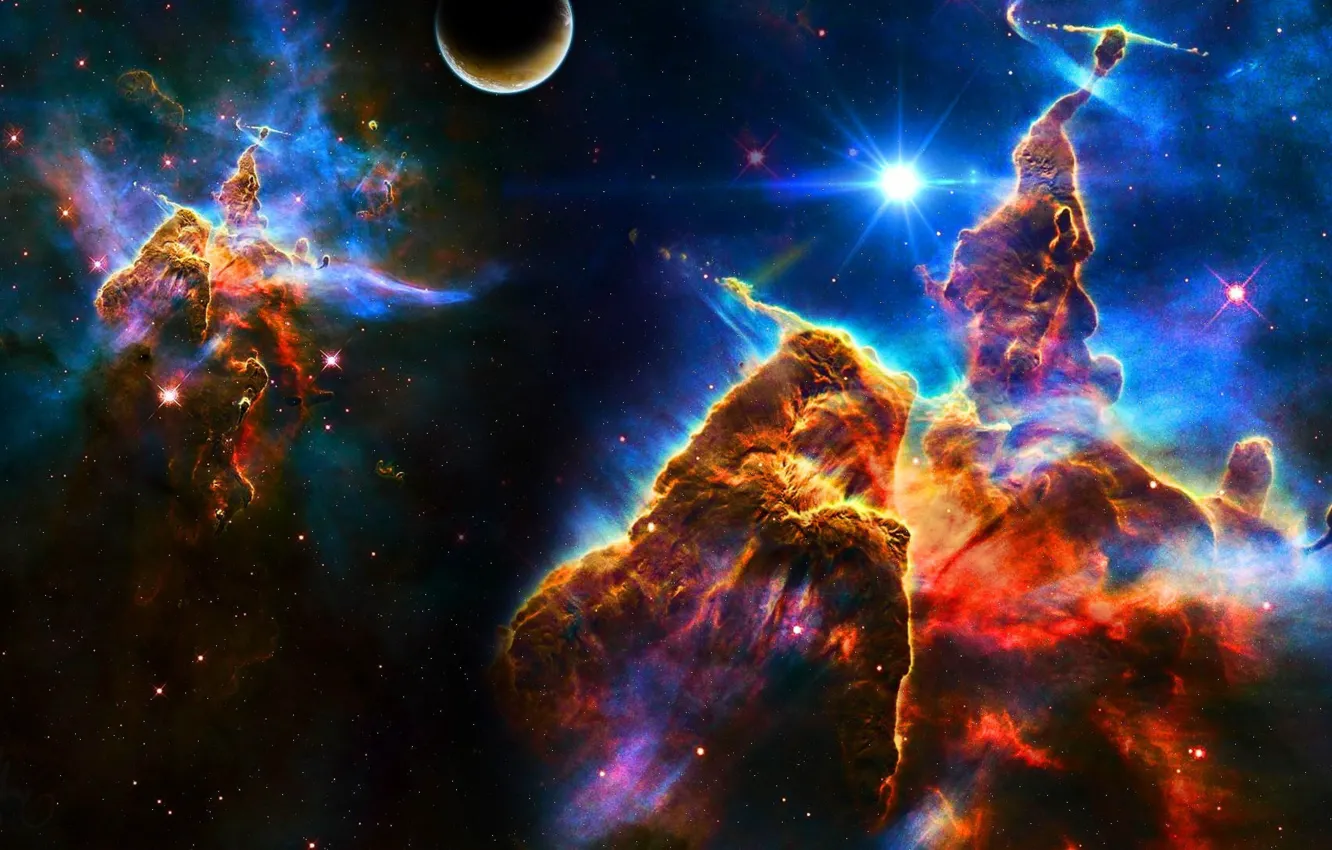 Photo wallpaper space, stars, nebula, space, the universe, galaxy