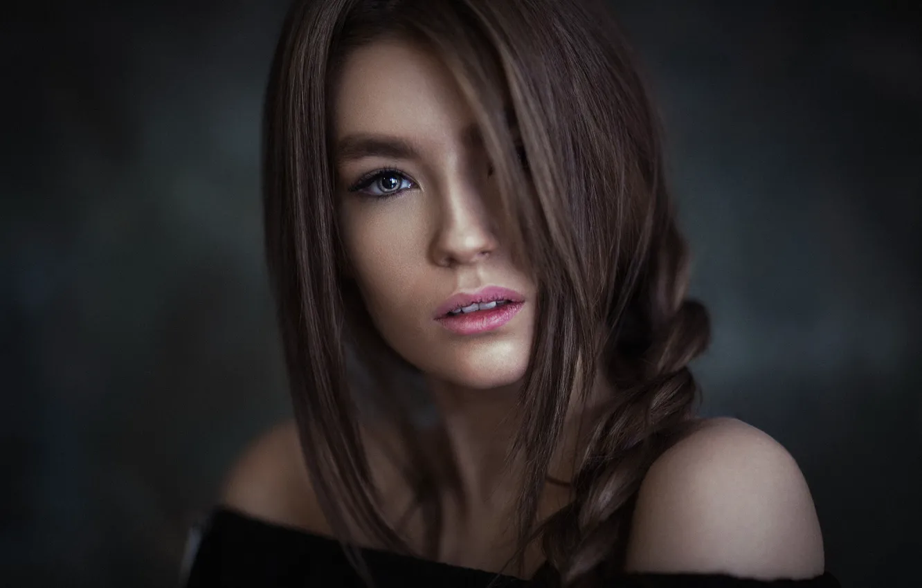 Photo wallpaper look, portrait, makeup, hairstyle, braids, brown hair, beauty, photoshoot