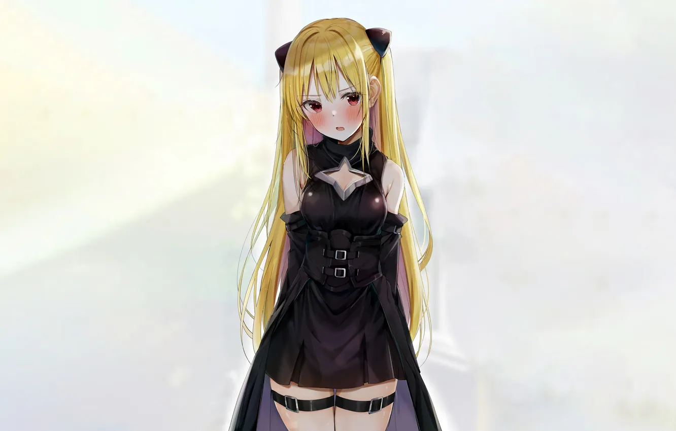 Photo wallpaper girl, sexy, cleavage, long hair, dress, boobs, anime, beautiful