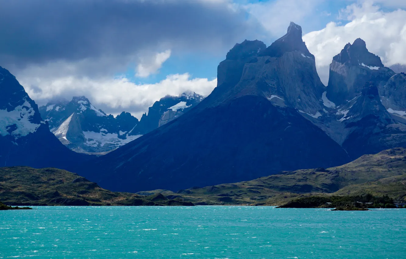 Photo wallpaper mountains, lake, Chile, Torres del Paine National Park