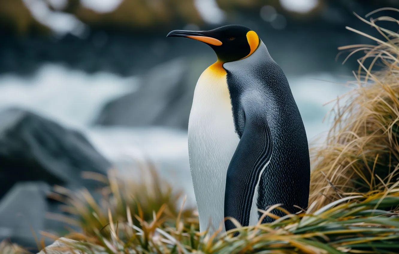 Photo wallpaper bird, pose, imperial penguin