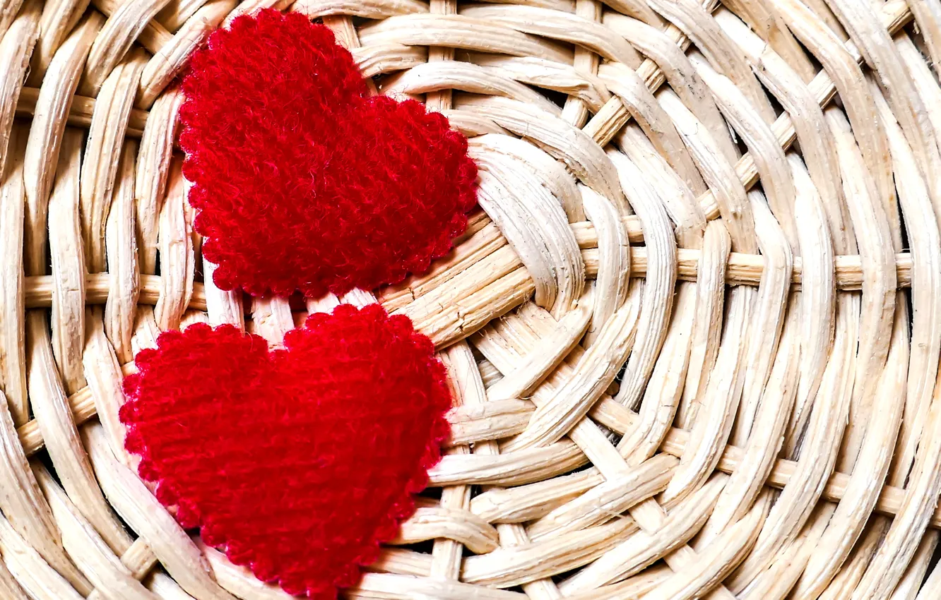 Photo wallpaper hearts, basket, hearts, basket