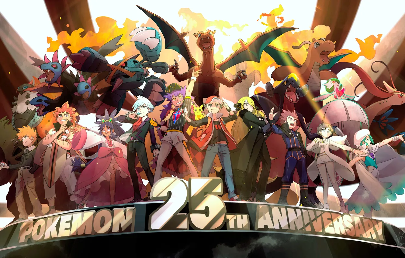 Photo wallpaper anime, manga, pokemon, anniversary, Video Game, 25th Anniversary, Video Games, Pokemon 25th anniversary