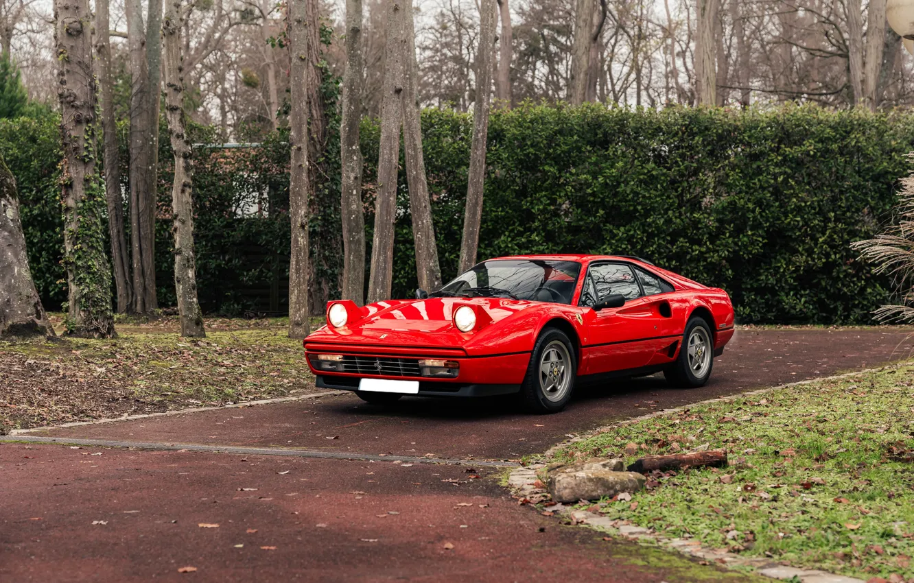 Photo wallpaper Ferrari, red, GTB, 1989, iconic, Ferrari GTB Turbo