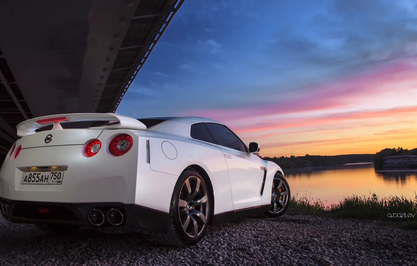 Photo wallpaper machine, sunset, Nissan, photographer, GTR, Nissan, auto, photography