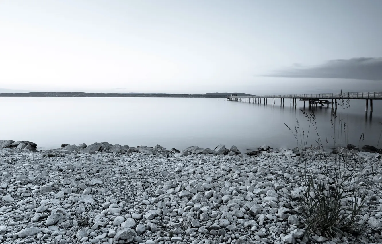 Photo wallpaper landscape, bridge, river