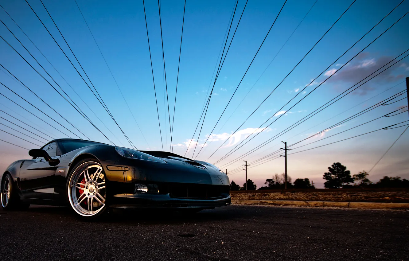 Photo wallpaper the sky, corvette, chevrolet