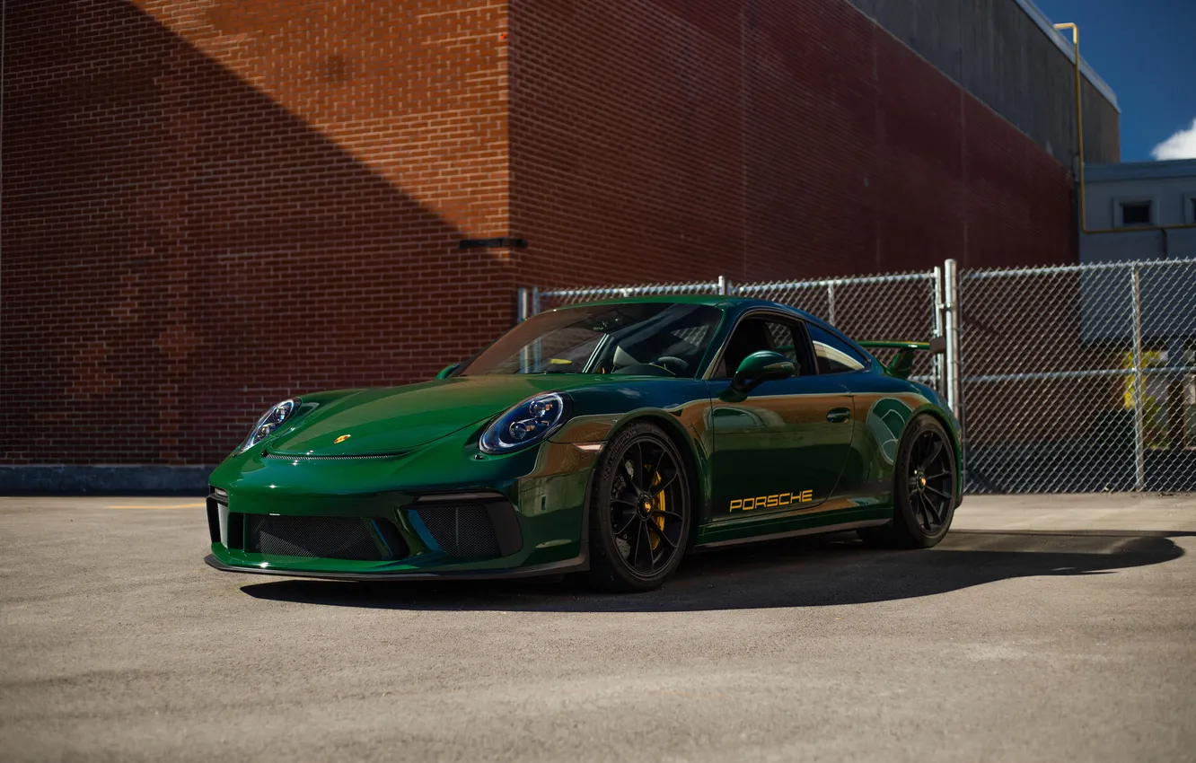 Photo wallpaper car, green, Porsche, car