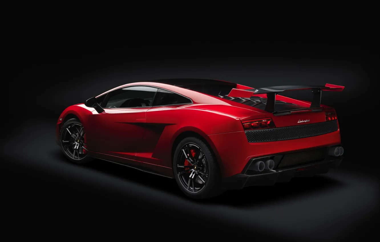 Photo wallpaper red, Lamborghini, supercar, spoiler, Gallardo, twilight, rear view, Lamborghini