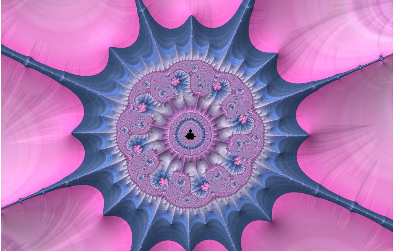Photo wallpaper pink, star, fractal