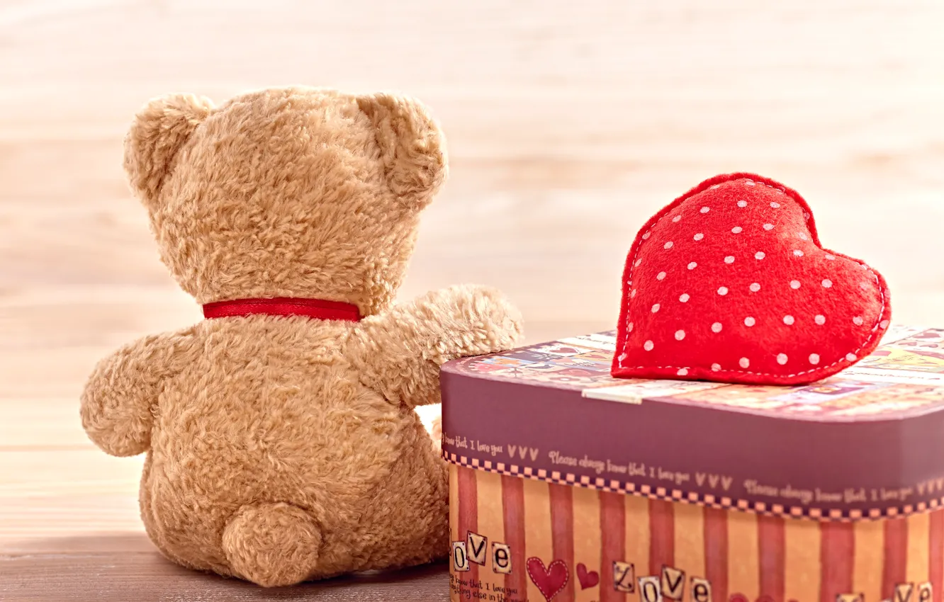 Photo wallpaper love, heart, bear, love, plush, toy, bear, heart