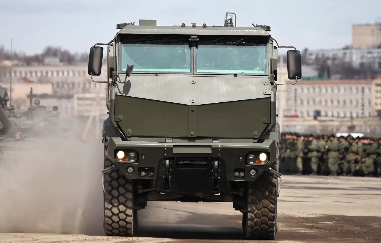 Photo wallpaper Russia, soldier, military, weapon, power, army, truck, tank