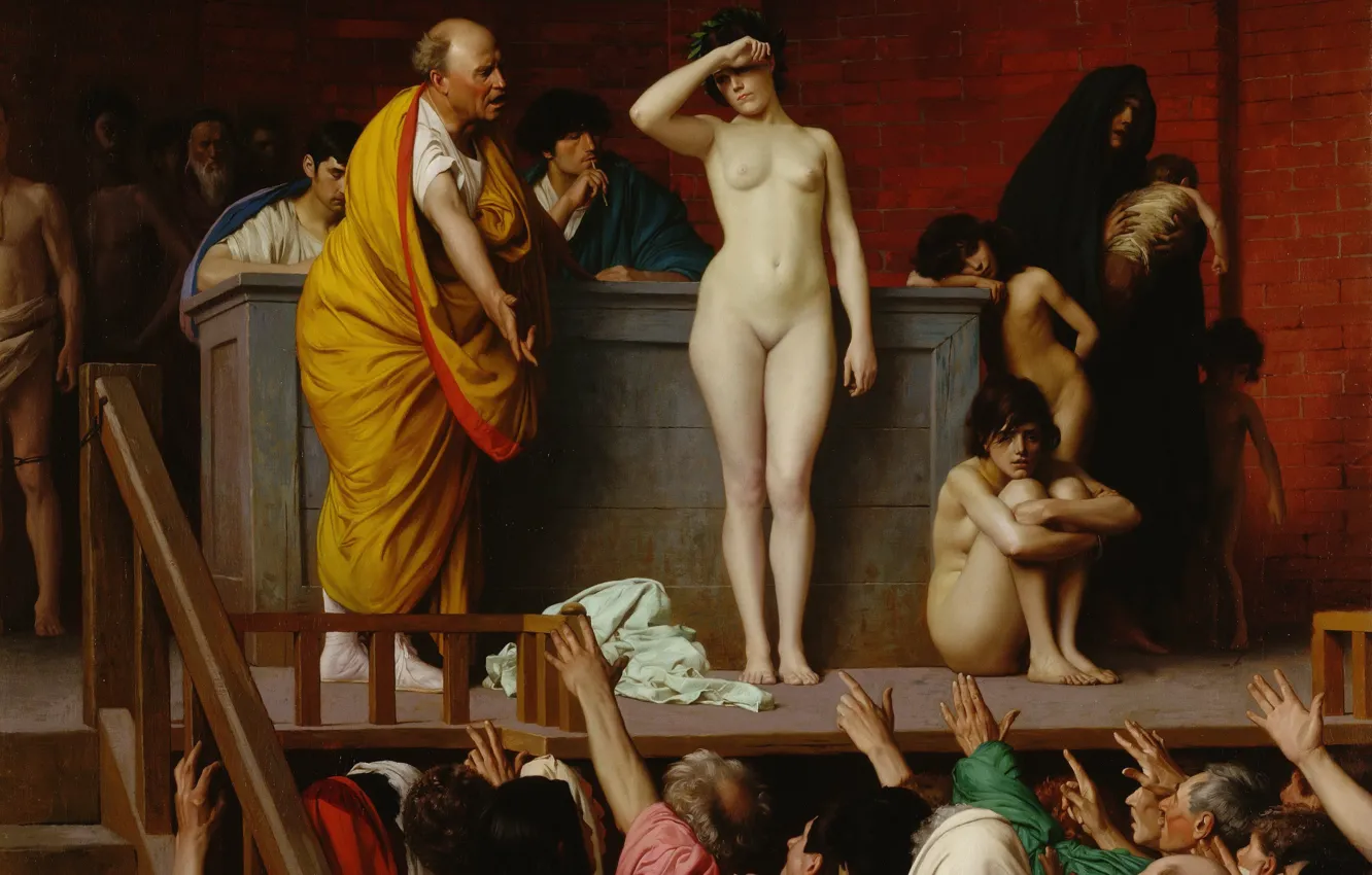 Photo wallpaper erotic, picture, genre, Jean-Leon Gerome, Selling Slave Girls