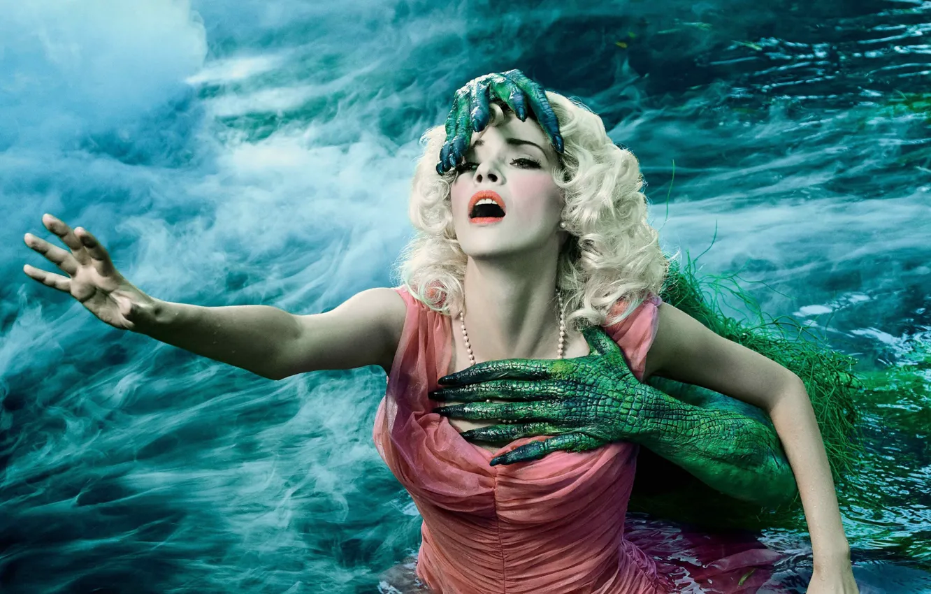Photo wallpaper girl, panic, monster, woman, lake, death, fear, Lady Gaga
