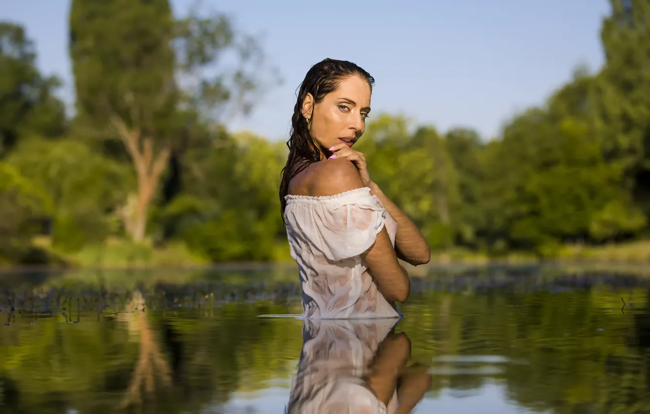 Photo wallpaper girl, nature, Anastasia