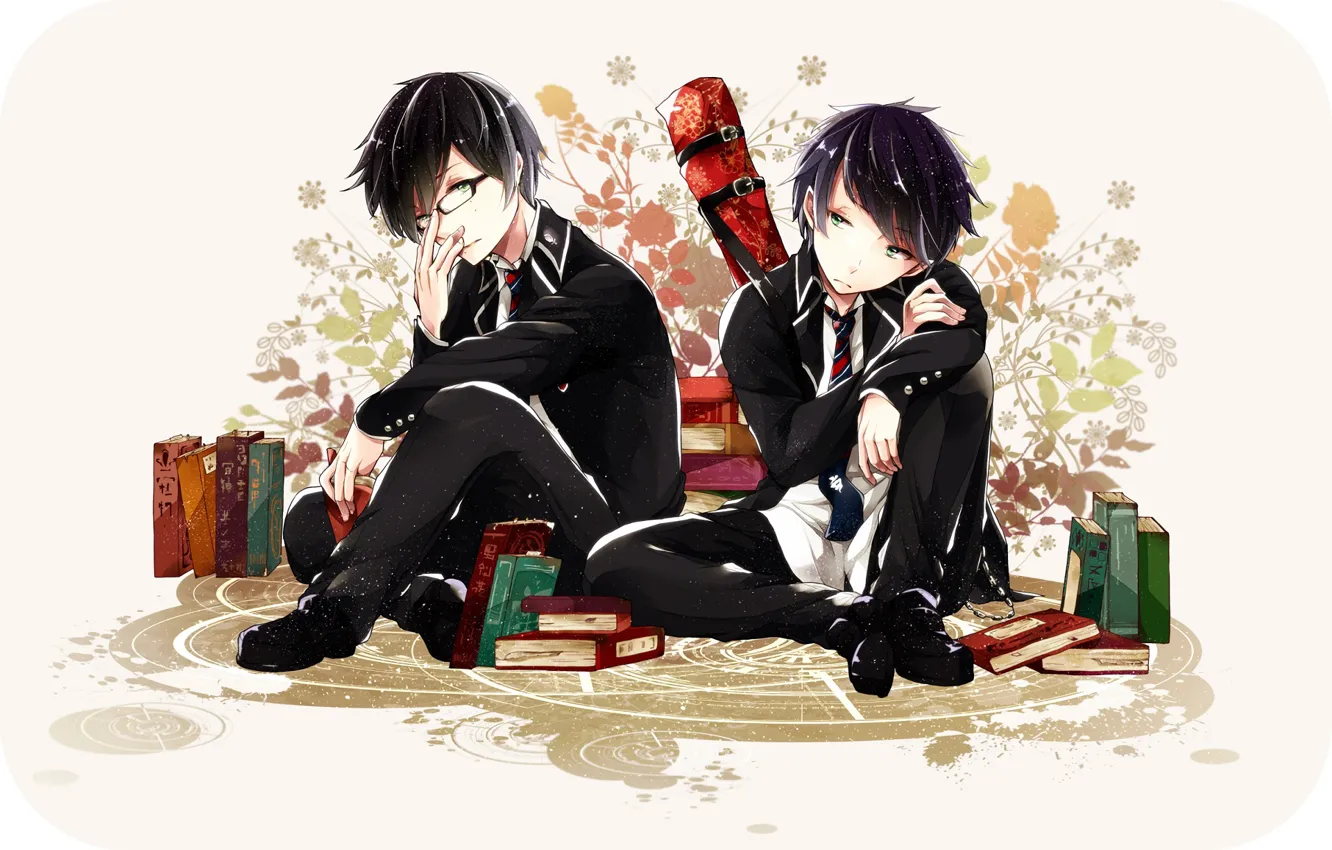 Photo wallpaper anime, art, two, brothers, boys, Ao no Exorcist