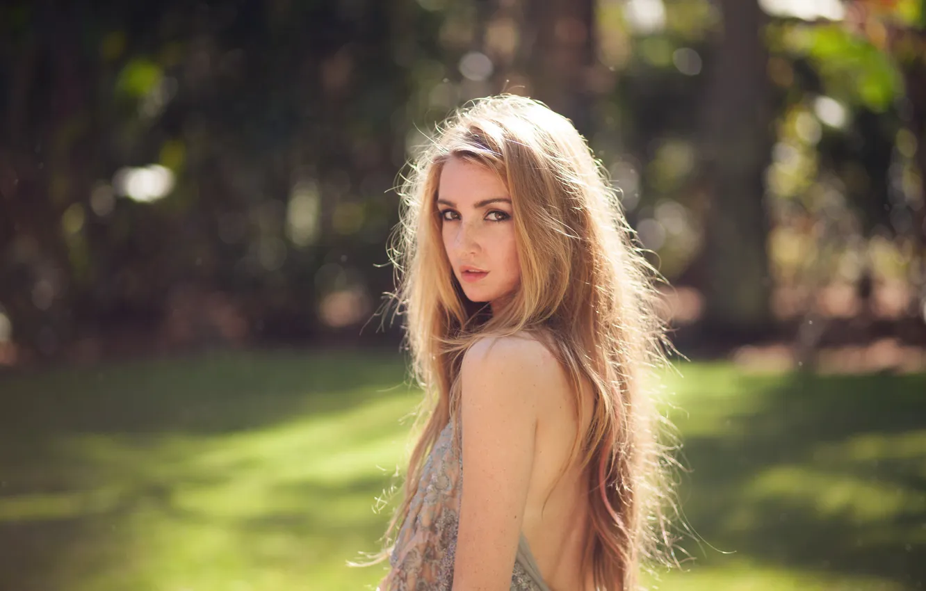 Photo wallpaper look, girl, hair