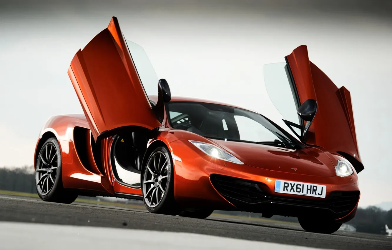 Photo wallpaper the sky, door, supercar, the front, mclaren, MP4-12C, mp4-12c, McLaren