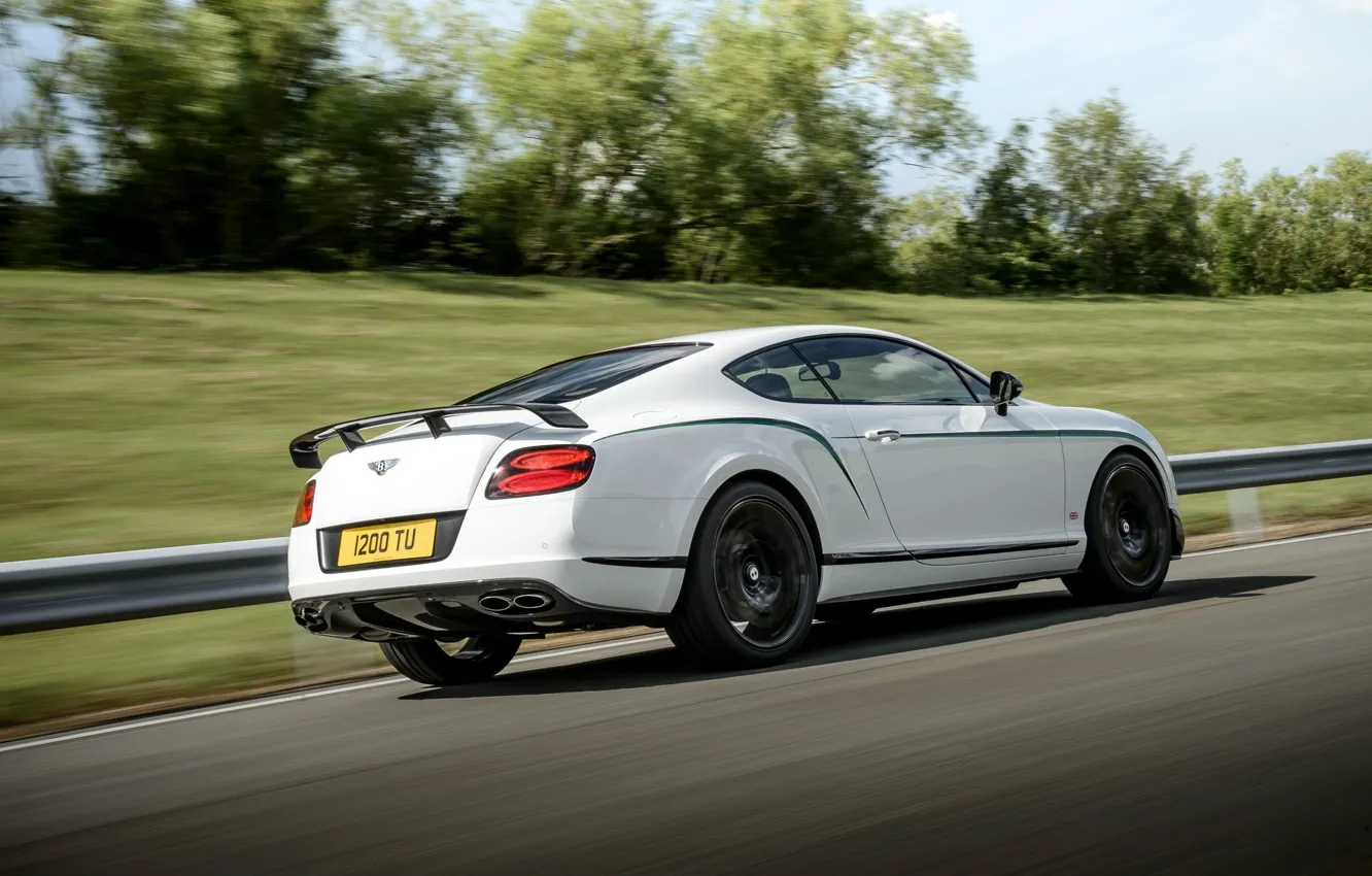Photo wallpaper road, white, strip, Bentley, Continental, 2014, GT3-R