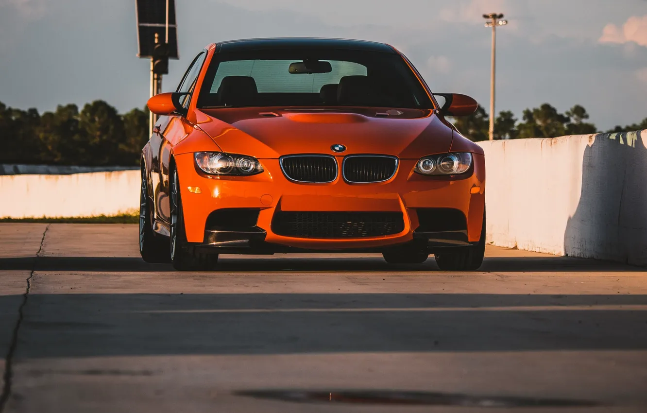 Photo wallpaper Orange, Sunset, E92, Lime Rock Park Edition, M3