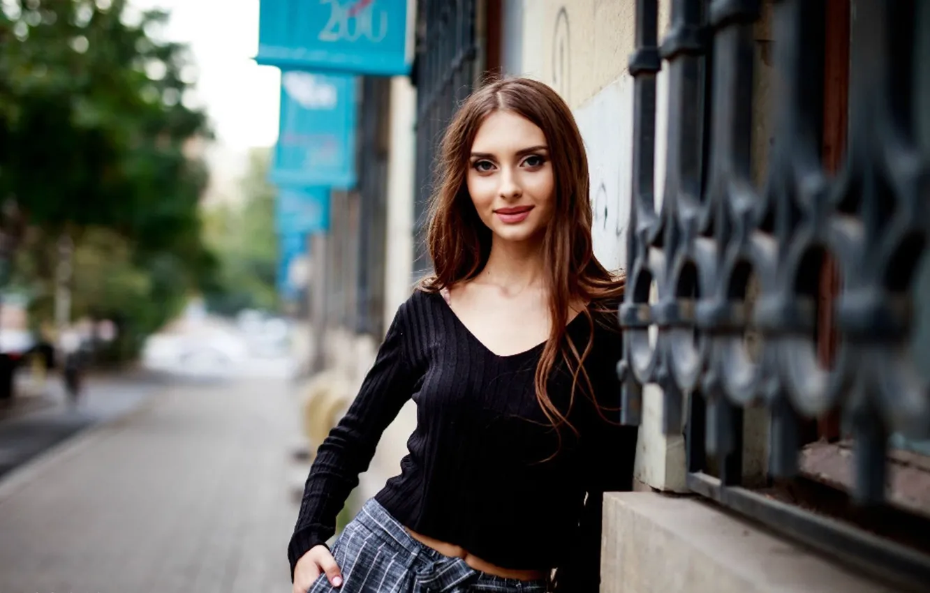 Photo wallpaper girl, pretty, cute, long-haired