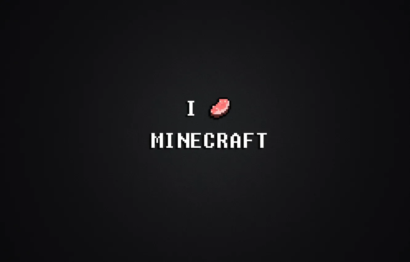 Photo wallpaper pixels, minecraft, I love, minecraft