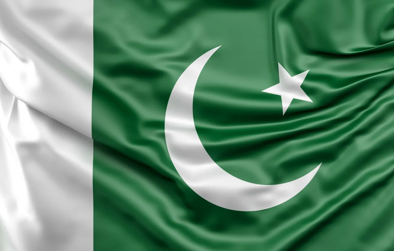 Photo wallpaper flag, Pakistan, moon star
