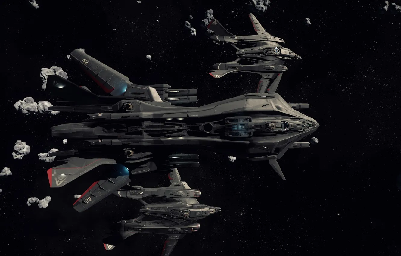 Photo wallpaper space, stars, flight, ship, Star Citizen, Retaliator