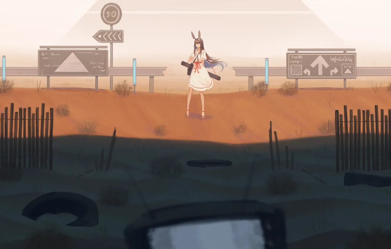 Photo wallpaper girl, index, ears, the old stuff