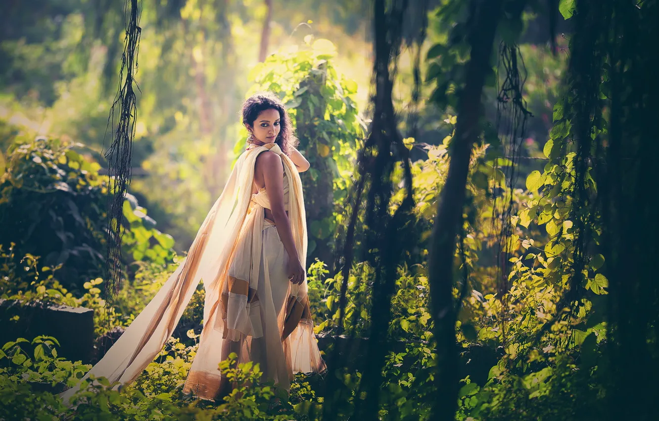 Photo wallpaper look, girl, background