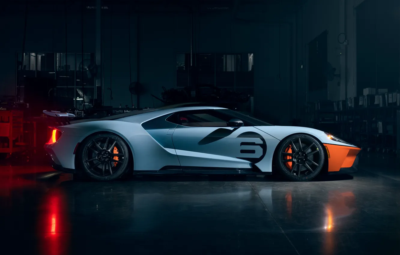 Photo wallpaper Ford, Ford, supercar, Ford GT, supercar, 2020, Ford GT Gulf Racing Heritage Edition