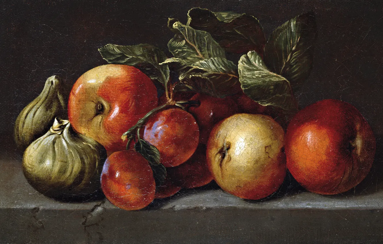 Photo wallpaper picture, still life, Apples, Juan Bautista de Espinosa, Figs and Plums
