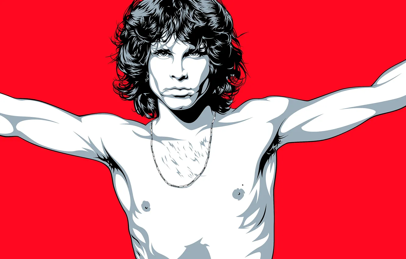 Photo wallpaper Look, Hair, Guy, USA, Art, Rock, Jim Morrison, The Doors