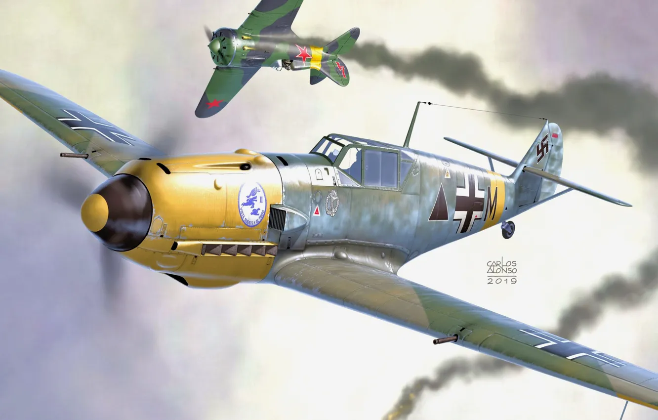 Photo wallpaper Messerschmitt, -16, Bf-109E, Bf. 109E-7